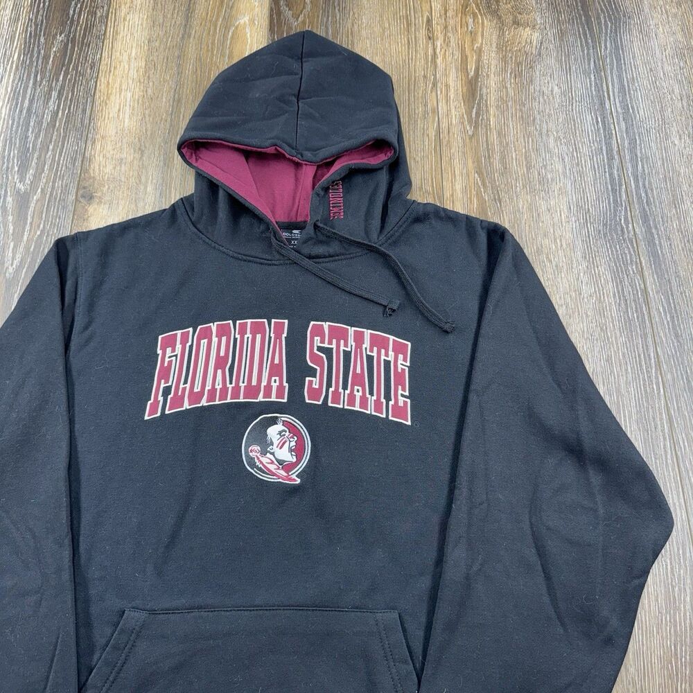 Vintage Florida State Seminoles Hoodie Mens XXL Black Sweatshirt FSU Y2K Sweater
